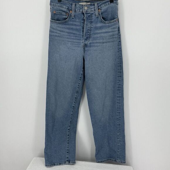Levi's Denim - Levi’s Ribcage Straight Ankle Blue Jeans Button Fly Women’s Size 28x27